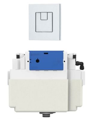 THOMAS DUDLEY VANTAGE CHROME DUAL FLUSH CONCEALED PNEUMATIC CISTERN with POLYSTYRENE INSULATION JACKET & 73.5mm PIAZZA BUTTON, 325285